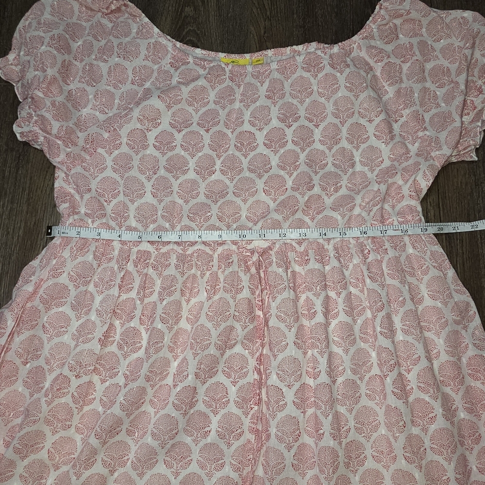 Roller Rabbit Pink Block Print Boho Maxi Dress Xx… - image 8